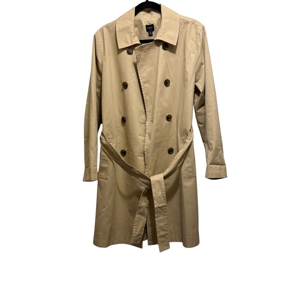 NWT J.Crew Factory Light Khaki Trench Coat Size 8, Classic Neutral Preppy BO622 - Picture 5 of 12